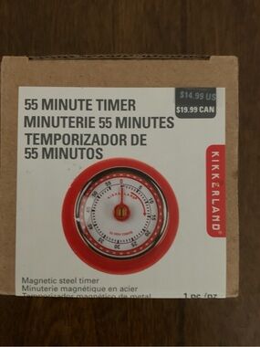 Kikkerland Red Magnetic 55-Minute Kitchen Timer